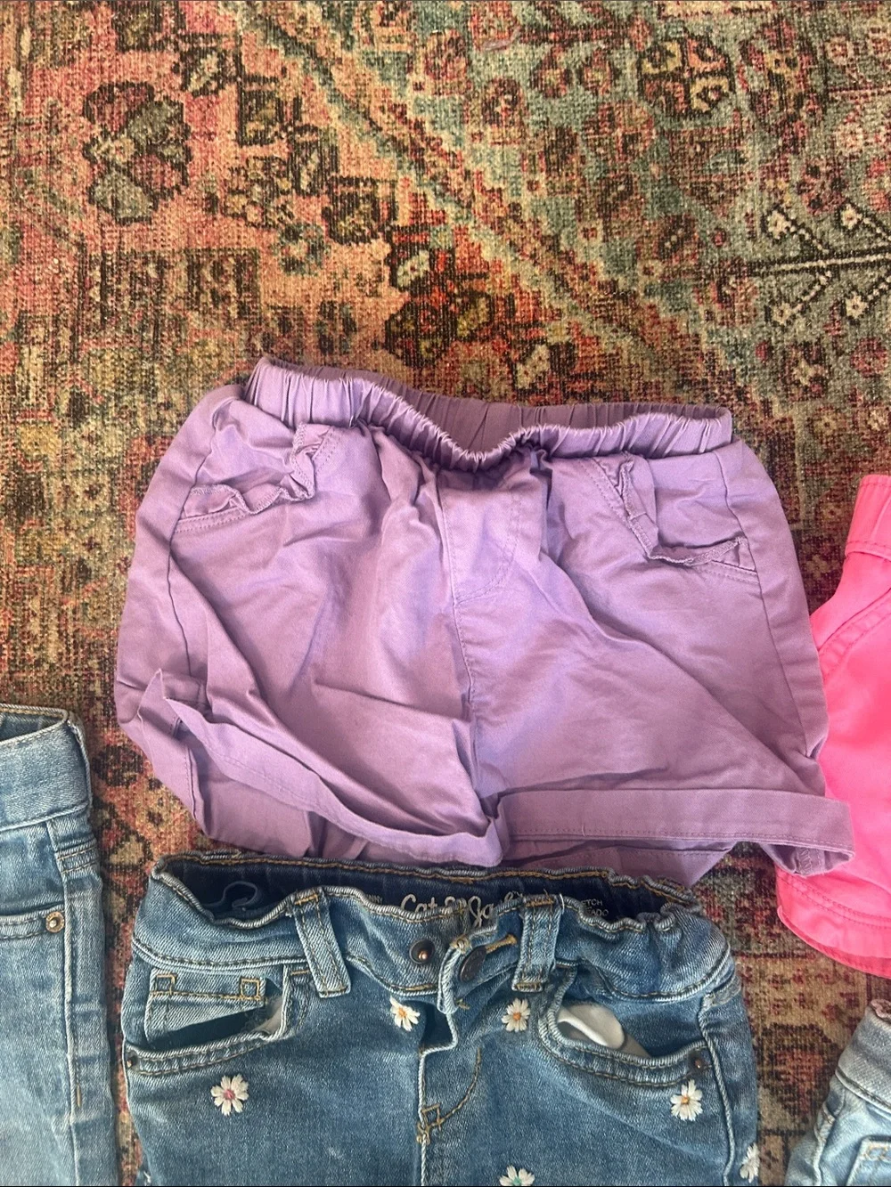 Girls Denim & Shorts- Purple, Pink, Blue summer back to school Bundle